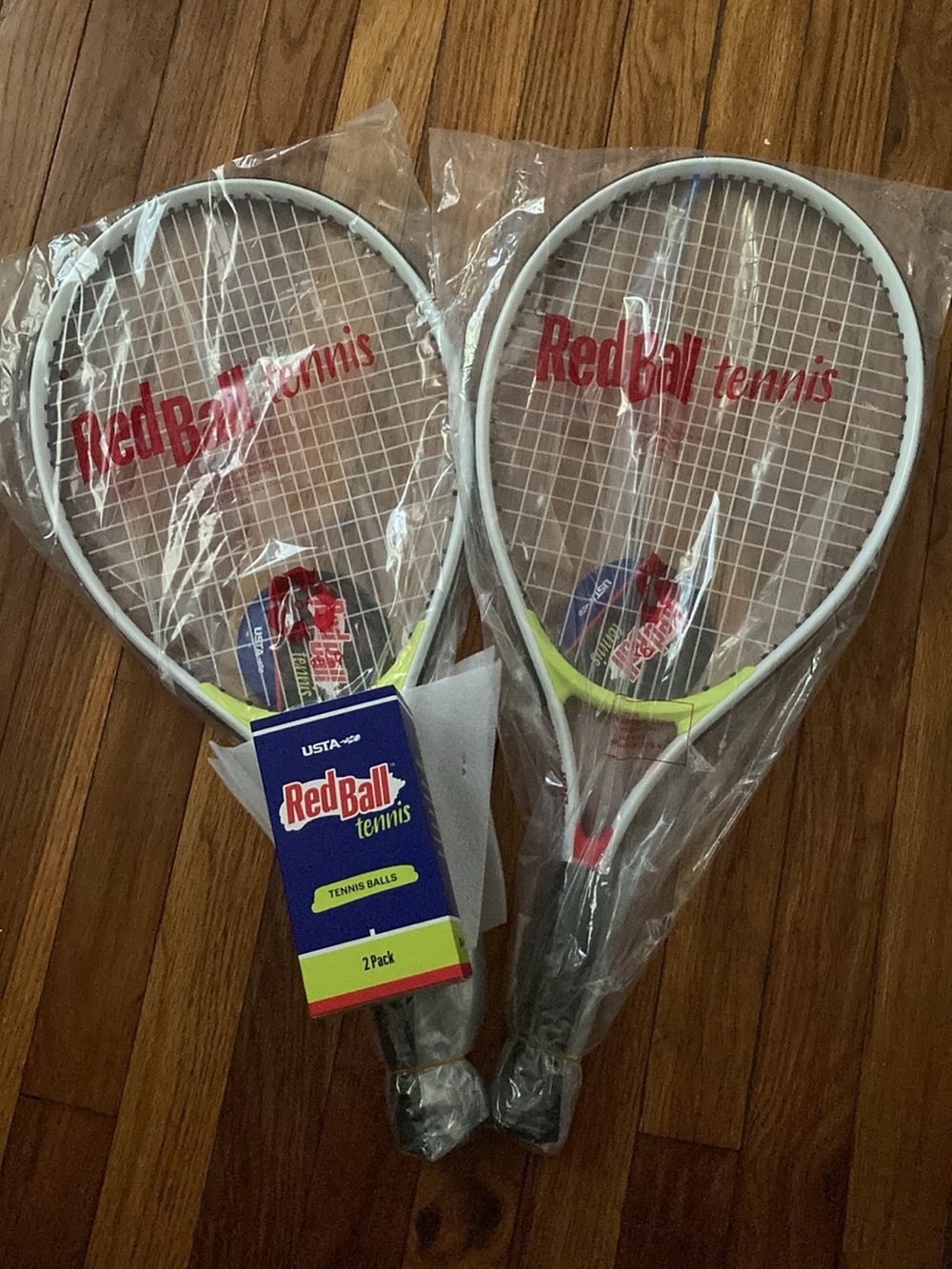 RedBall Tennis Racket Pair in White and Neon Yellow
